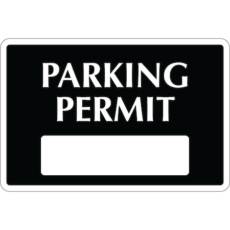 Lustre-Cal Vinyl Permanent Parking Permit Black 3in x 2in 1 Blank No Pad, 50PK 253739PvWh1K0000